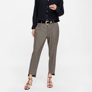 Zara Asymmetric Taupe Brown Pants